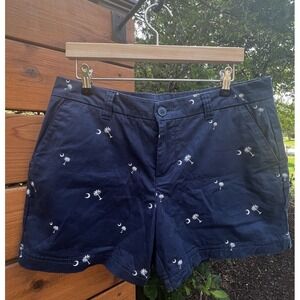 Magellan Outdoors Womens Shorts Size 8 Navy South Carolina Palmetto Moon Preppy